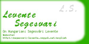 levente segesvari business card