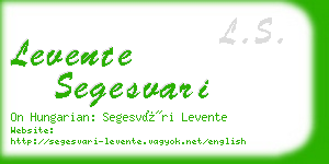 levente segesvari business card